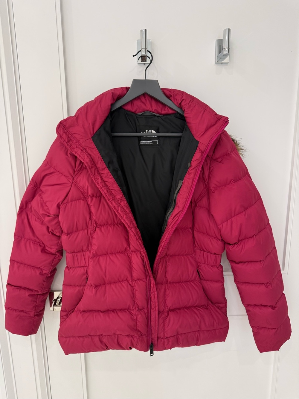 The North Face Women's Raspberry Quilted Puffer Jacket with Hood